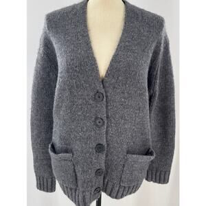 RE/DONE 90's Gray Wool Cardigan Sweater Boyfriend Grandpa Cardi Large